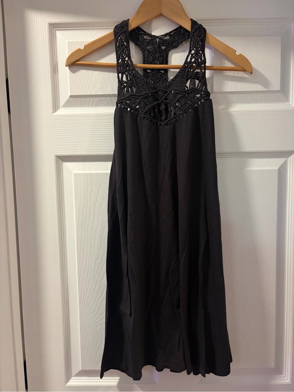 Black Billabong Crochet Yoke Racerback cover-up/dress